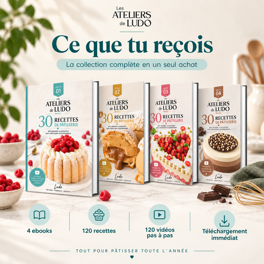 4 ebooks de pâtisserie – 120 recettes et 120 vidéos pas à pas